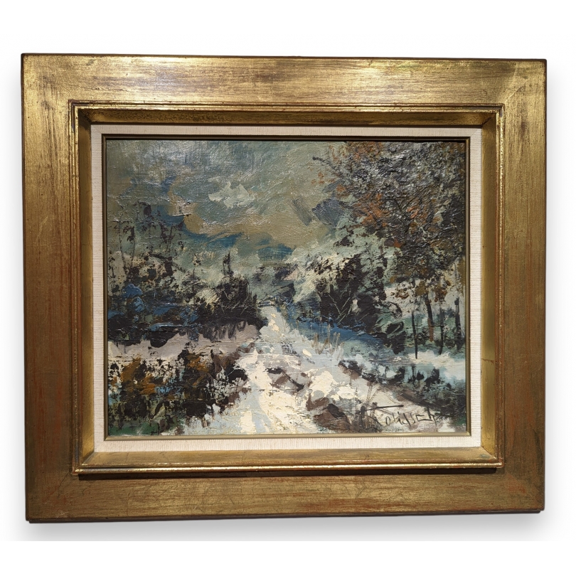 Tableau "Paysage de neige" signé GOLIASCH