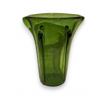 Grand vase ovale en verre de Empoli