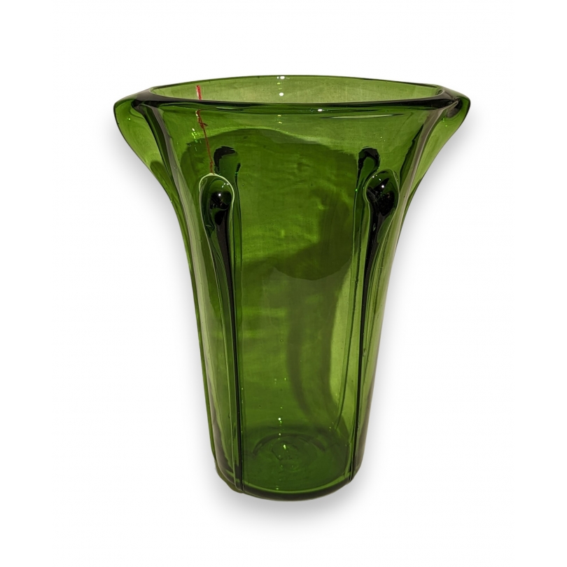 Grand vase ovale en verre de Empoli