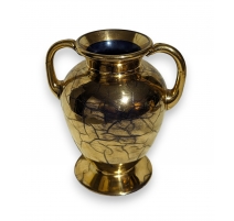 Vase avec anses en verre de Saint-Prex doré