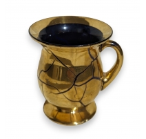 Vase avec anse en verre de Saint-Prex doré