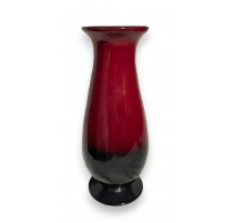 Vase en verre de Saint-Prex rouge et noir