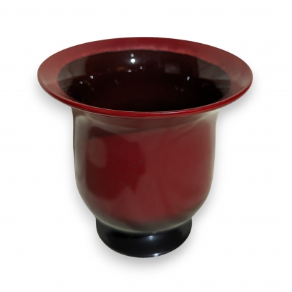 Vase en verre de Saint-Prex rouge et noir