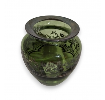 Vase en verre de Saint-Prex overlay argent