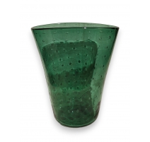 Grand vase ovale à bulles en verre de Empoli