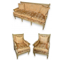 Salon style Louis XVI beige et doré