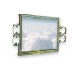 Plateau miroir rectangulaire en laiton poli