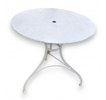 Table ronde en fer forgé blanc