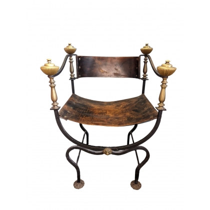 Fauteuil en fer forgé et bronze