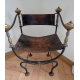 Fauteuil en fer forgé et bronze