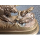 Bronze "Epagneul et arrêt sur un lapin"