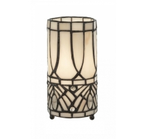 Lampe tube style Tiffany, décor géométrique