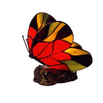 Lampe style Tiffany en forme de papillon, rouge