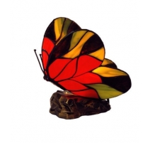 Lampe style Tiffany en forme de papillon, rouge