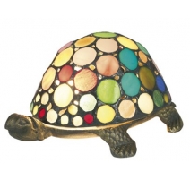 Lampe style Tiffany en forme de tortue, multicolor