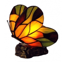 Lampe style Tiffany en forme de papillon, orange