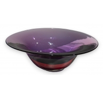 Coupe en verre violet et rouge