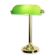 Lampe de banquier en laiton poli et globe vert