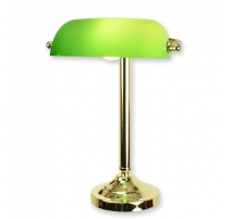 Lampe de banquier en laiton poli et globe vert