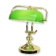 Lampe de banquier en laiton poli et globe vert