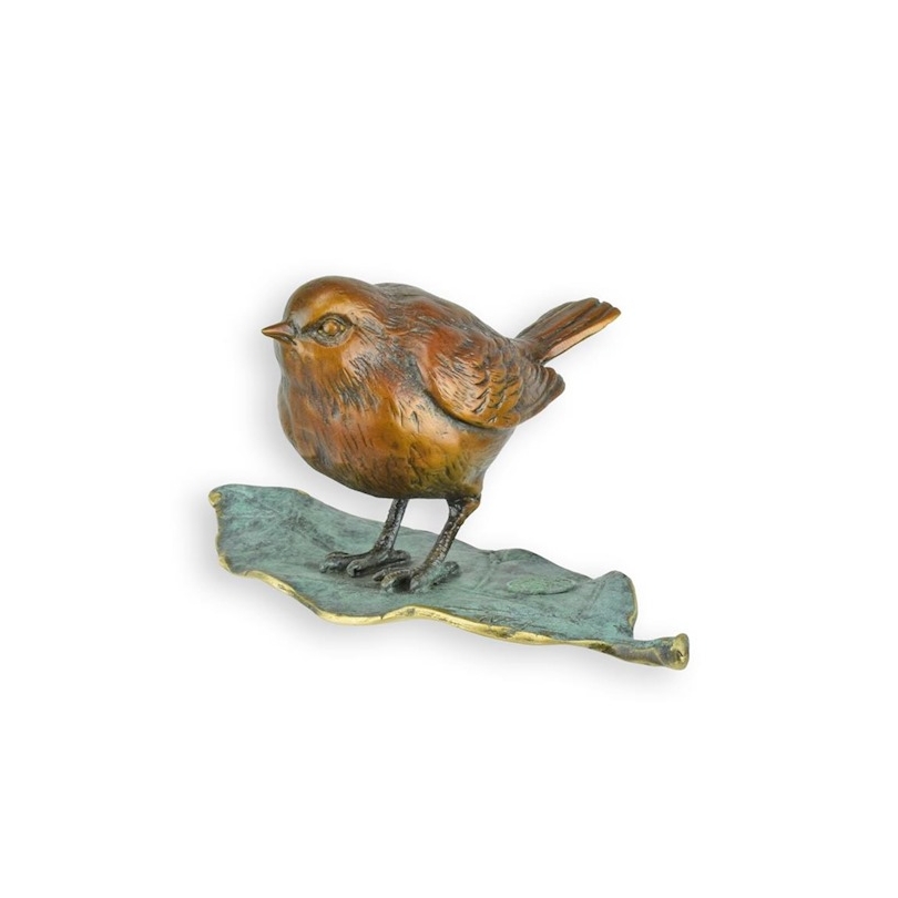 Bronze "Moineau sur une feuille"