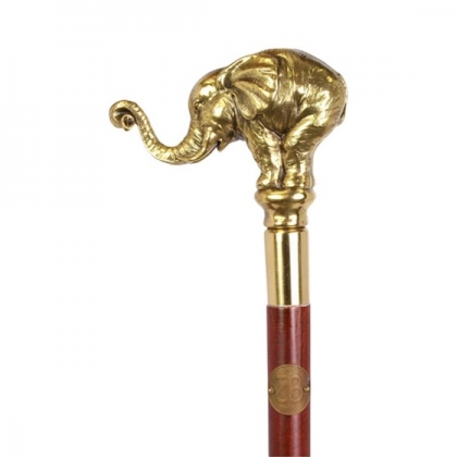 Canne avec poignée Eléphant en bronze