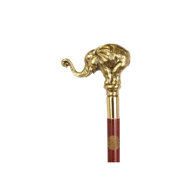 Canne avec poignée Eléphant en bronze