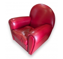 Fauteuil club Vanity Fair en cuir rouge