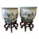 Paire de cache-pots en porcelaine chinoise