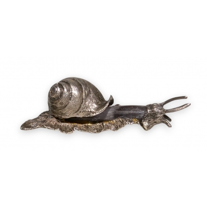 Escargot en argent et quartz gris