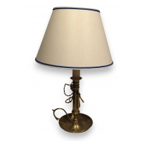 Lampe-bougeoir laiton avec abat-jour