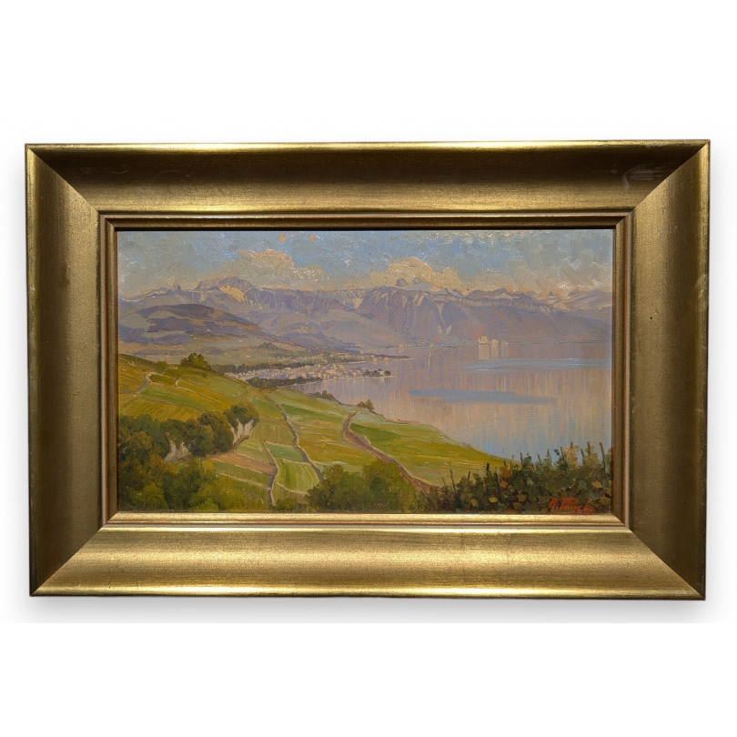 Tableau "Vue du Lac" signé A. PONCI