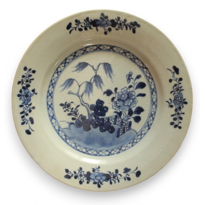 Assiette en porcelaine chinoise bleu