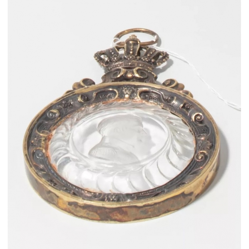 Médaillon en verre "Napoléon de profil"