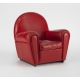 Fauteuil club Vanity Fair en cuir rouge