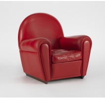 Fauteuil club Vanity Fair en cuir rouge