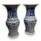 Paire de vases chinois bleu et blanc