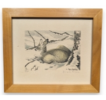 Gravure "Biche" signée RIME