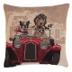 Coussin "Chiens de course" - rouge