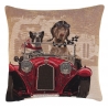 Coussin "Chiens de course" - rouge