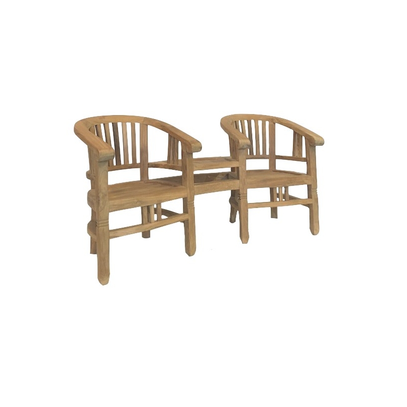 Banc de jardin double "Betawi" enfant en teck