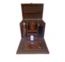 Bar portable en cuir cognac