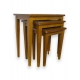 Lot de 3 tables gigognes avec filet de marqueterie