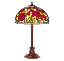 Lampe style Tiffany, décor coquelicots