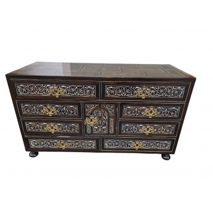 Italian cabinet, ebony and hor