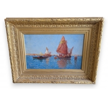 Tableau "Bord de mer" signé HOUBEN