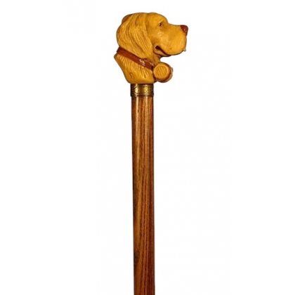 Blackened beech walking stick with horse