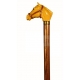 Blackened beech walking stick with horse