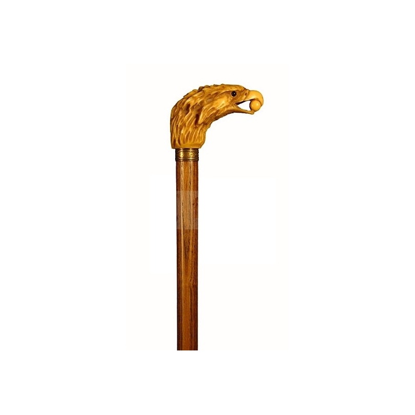 Blackened beech walking stick with horse