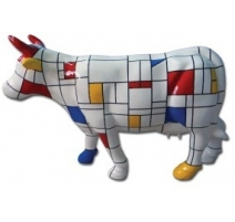 Vache en résine décor Mondriand